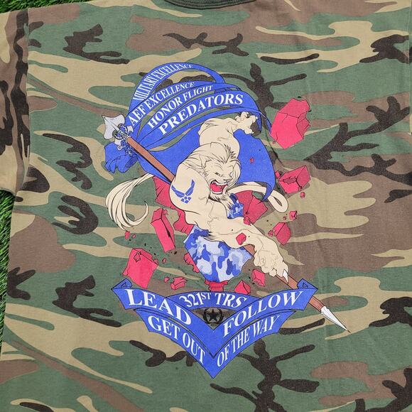 Vintage US Airforce Camo Shirt Medium 19x26 Rotcho 321st-TRS - Picture 6 of 14